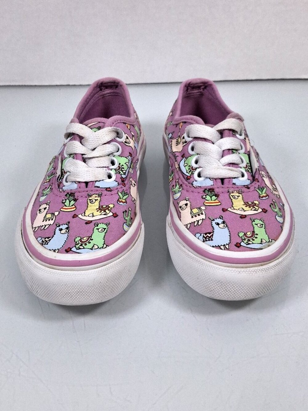 Vans Llama Party Shoes Size 10.5 Skate Low Top Pink Sneakers Canvas